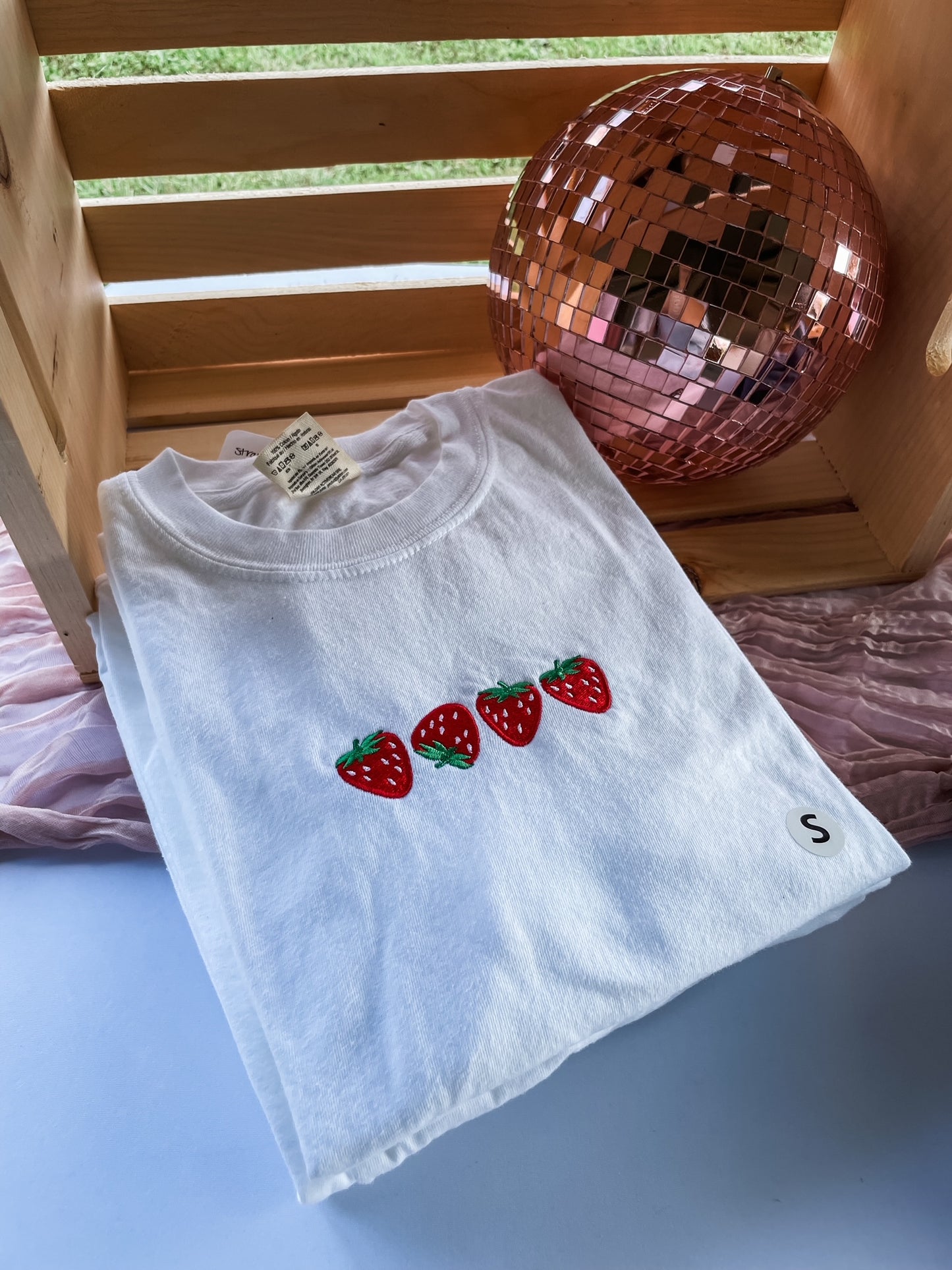 Strawberry Embroidered T-Shirt
