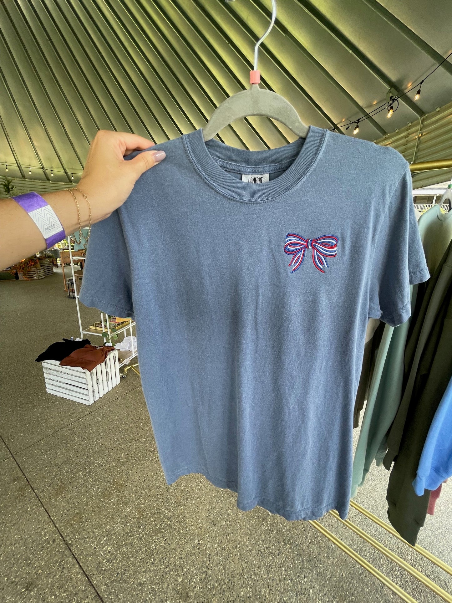 Patriotic Bow Embroidered T-Shirt