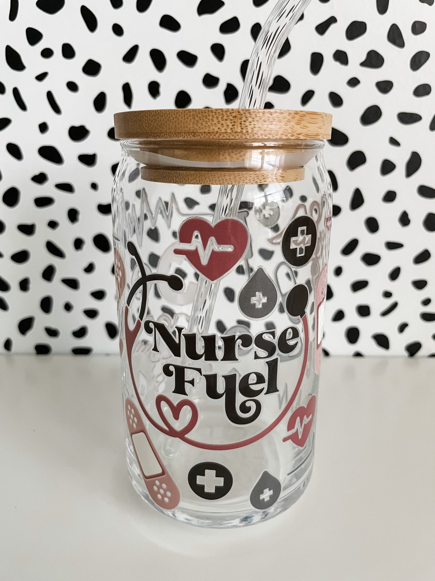 Nurse Fuel 16 oz Glass Can Cups