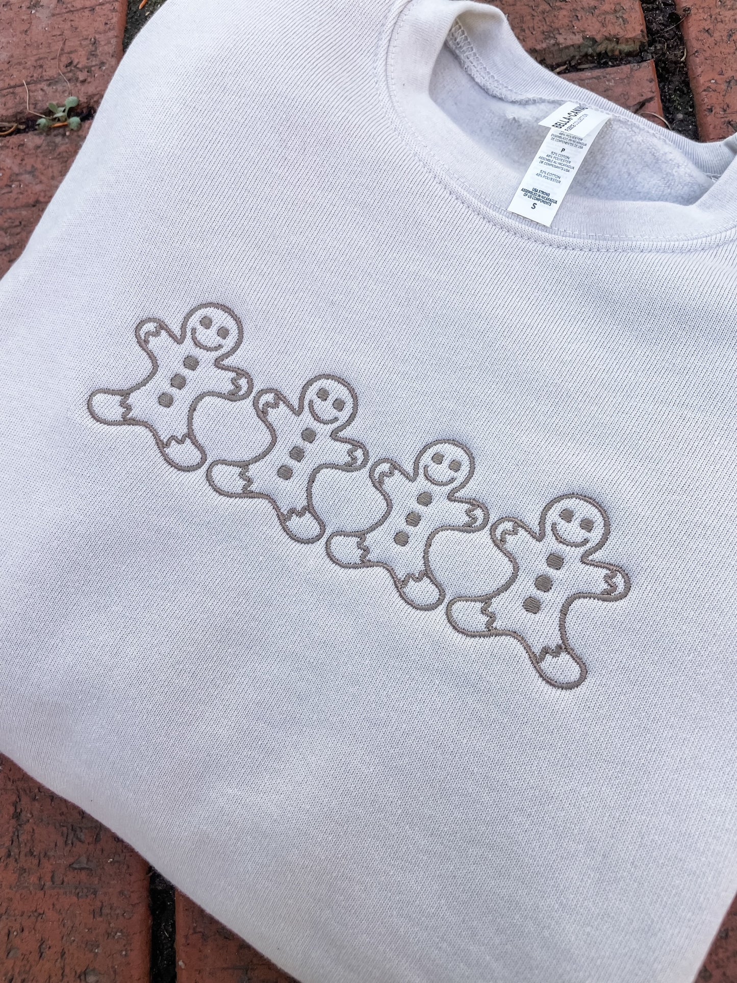 Gingerbread Men Embroidered Crewneck Sweatshirt