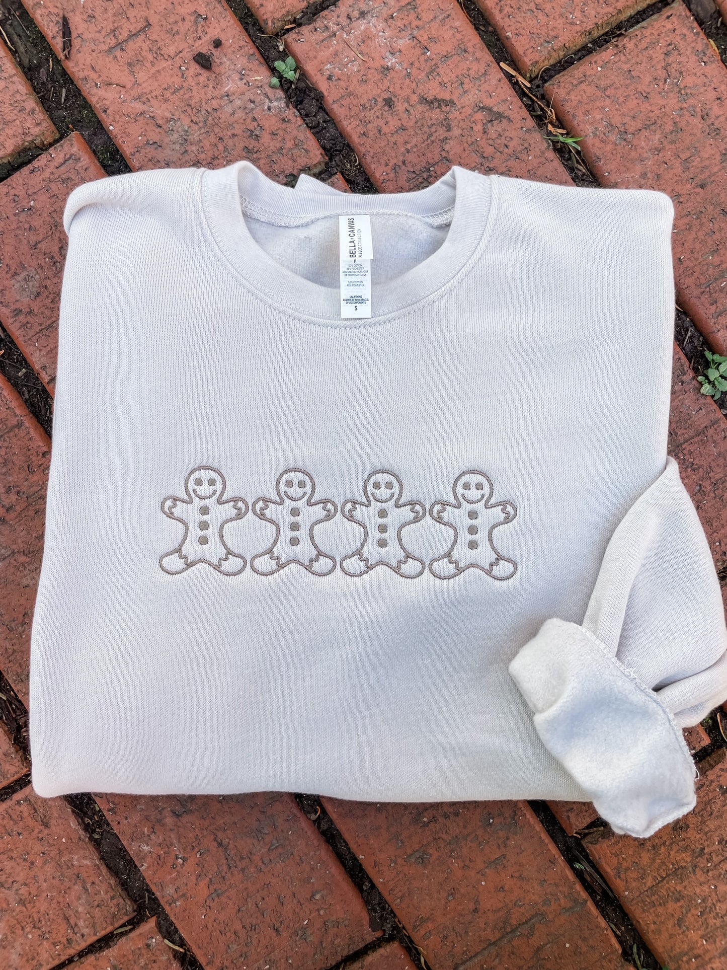 Gingerbread Men Embroidered Crewneck Sweatshirt