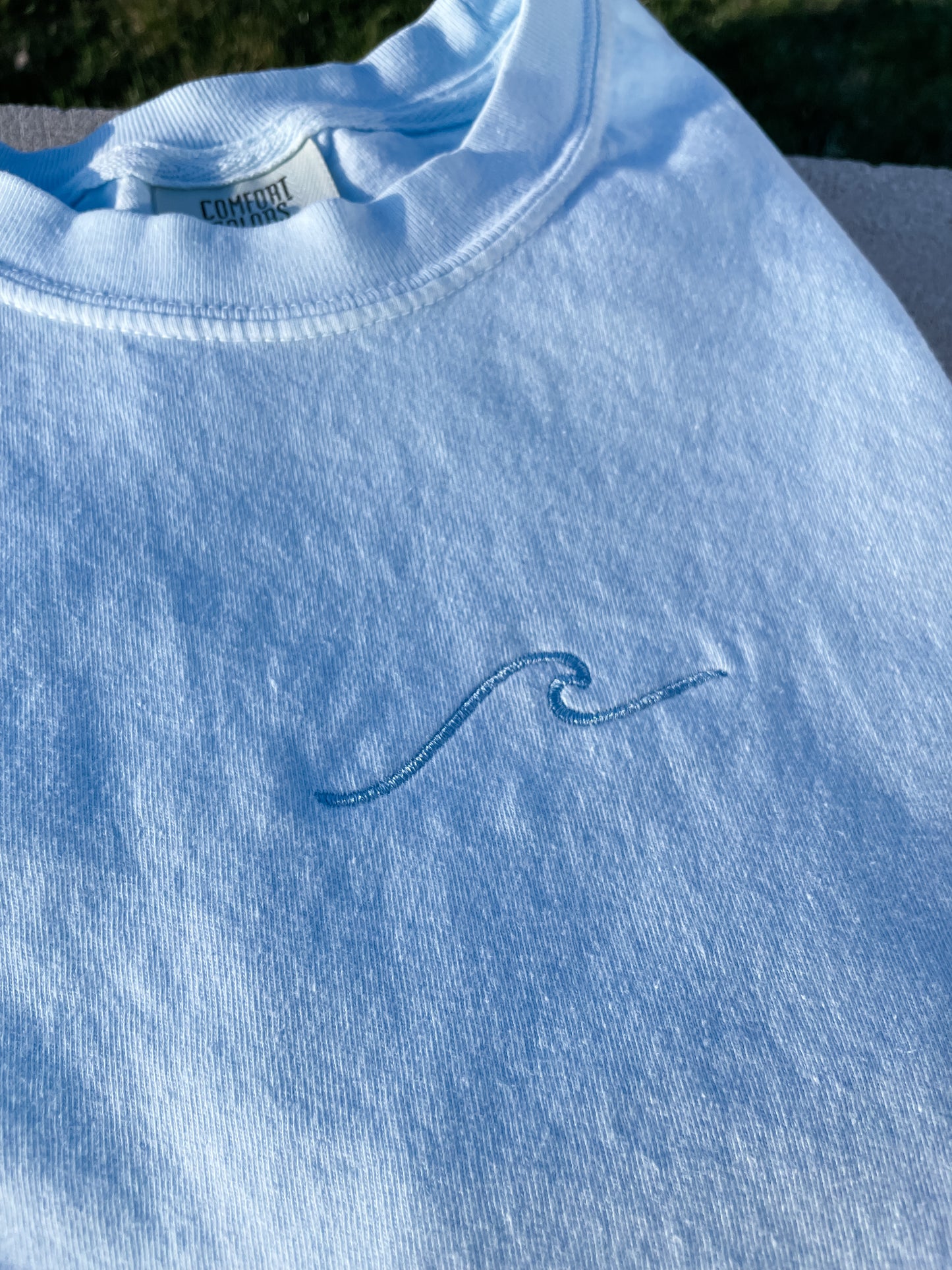 Embroidered Wave Tee