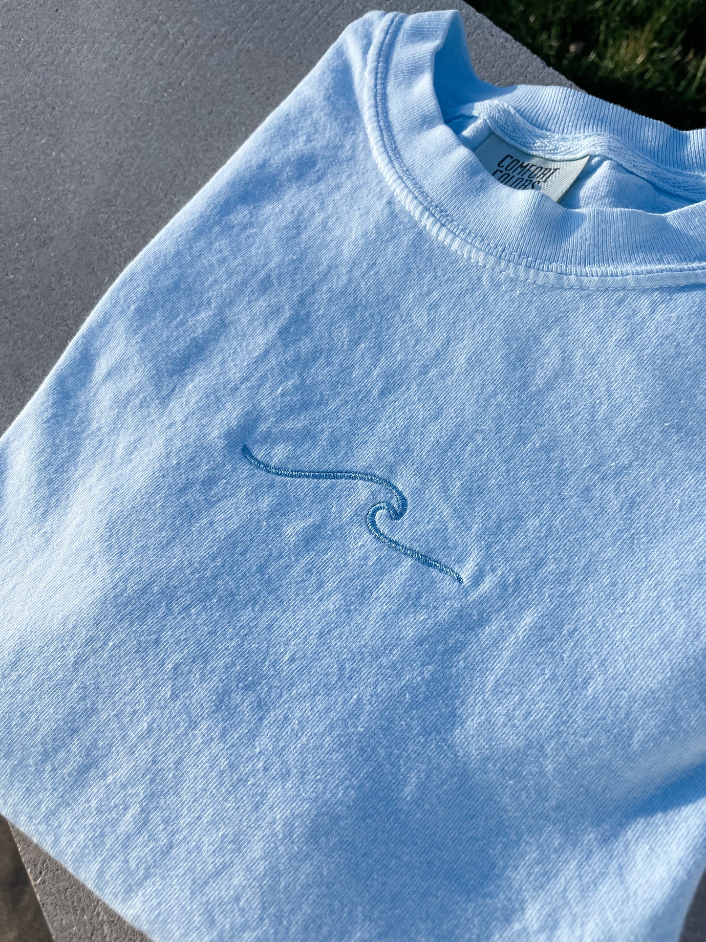 Embroidered Wave Tee