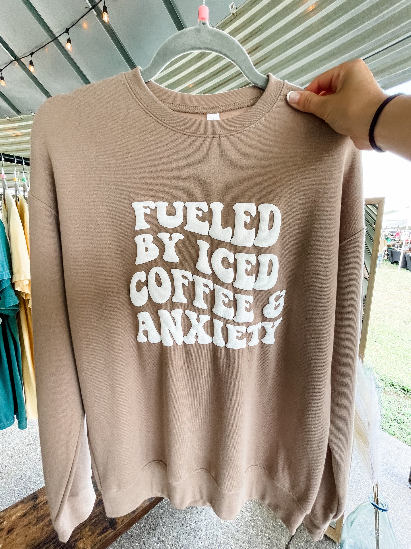 Fueled by Iced Coffee & Anxiety Crewneck Sweatshirt