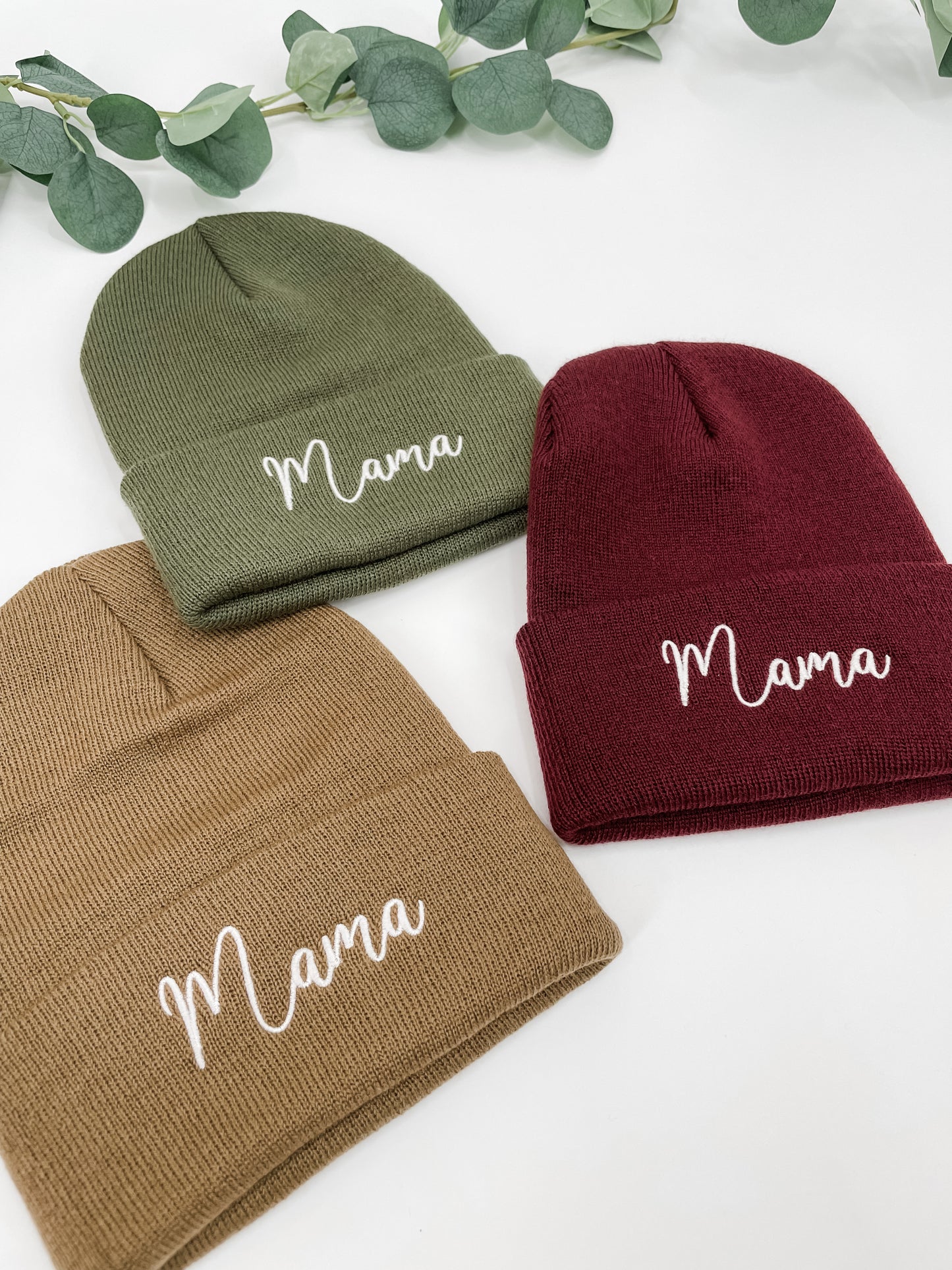 Mama Embroidered Knit Beanie