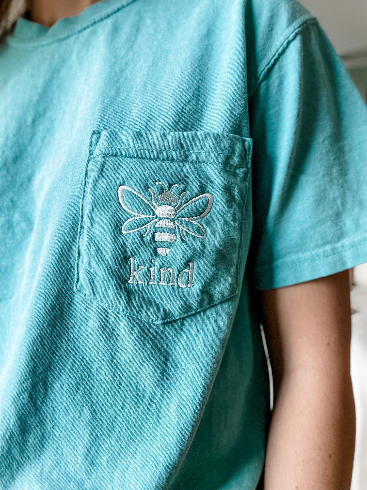 Bee Kind Embroidered Pocket Tee