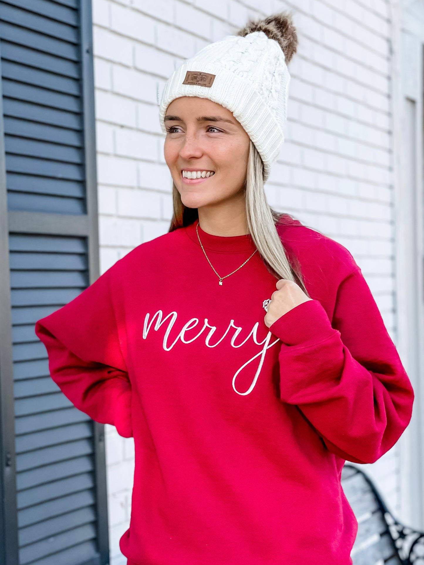 Merry Embroidered Crewneck Sweatshirt