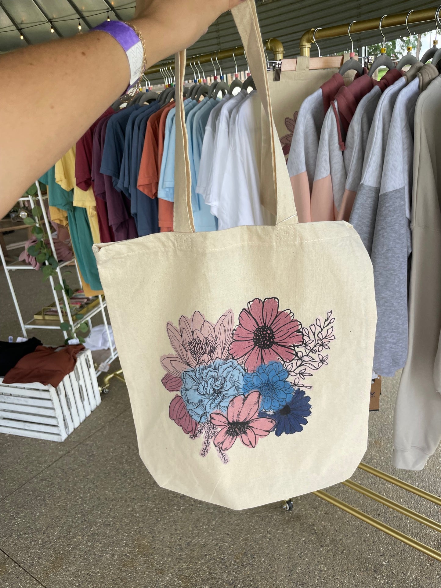 Boho Floral Tote