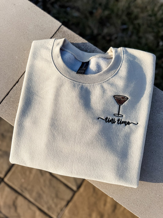 Tini Time Embroidered Crewneck Sweatshirt