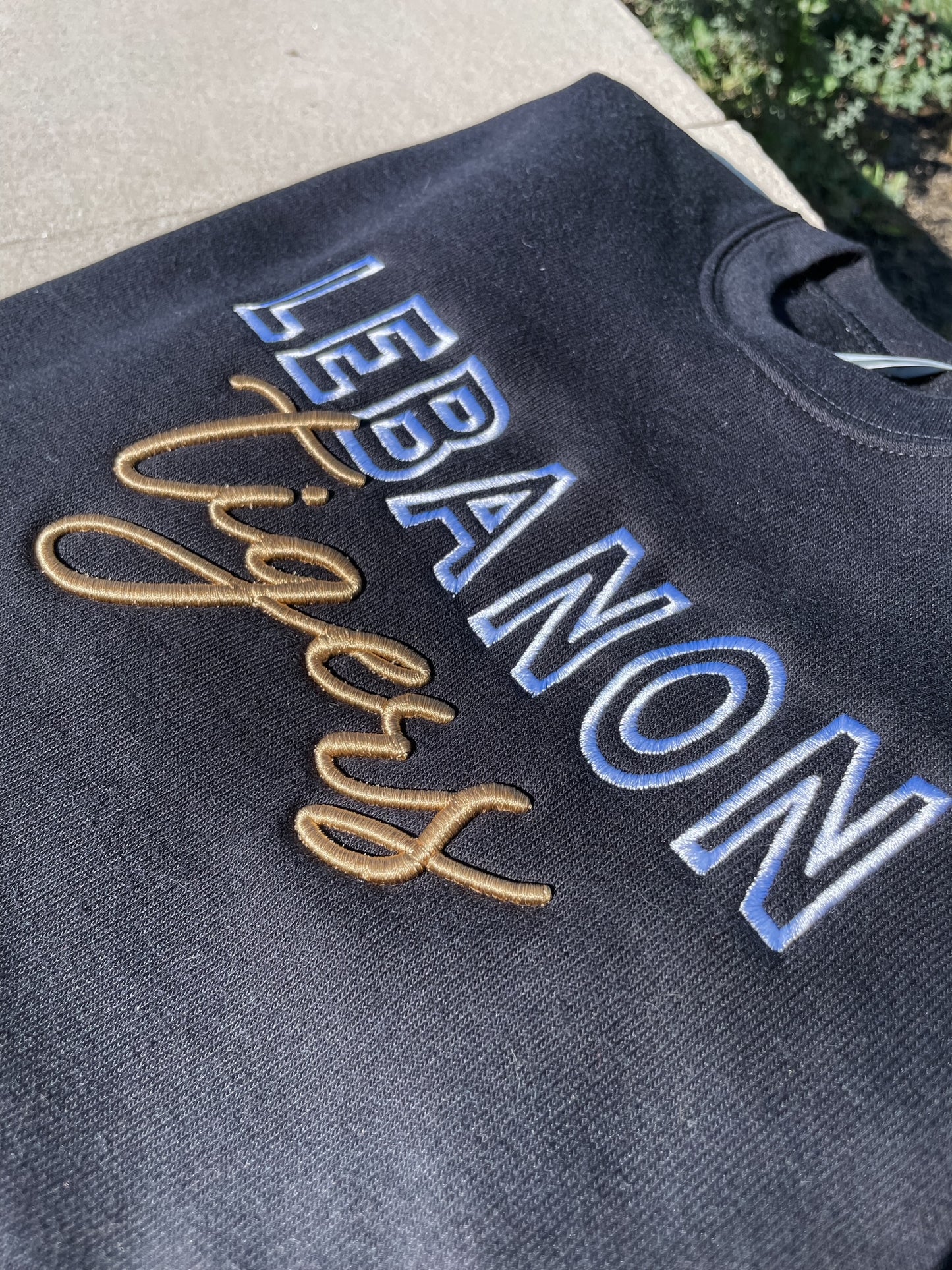 Lebanon Tigers Puff Embroidered Crewneck Sweatshirt