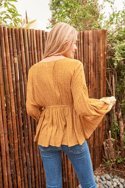 Hailey Embroidered Crossover Blouse
