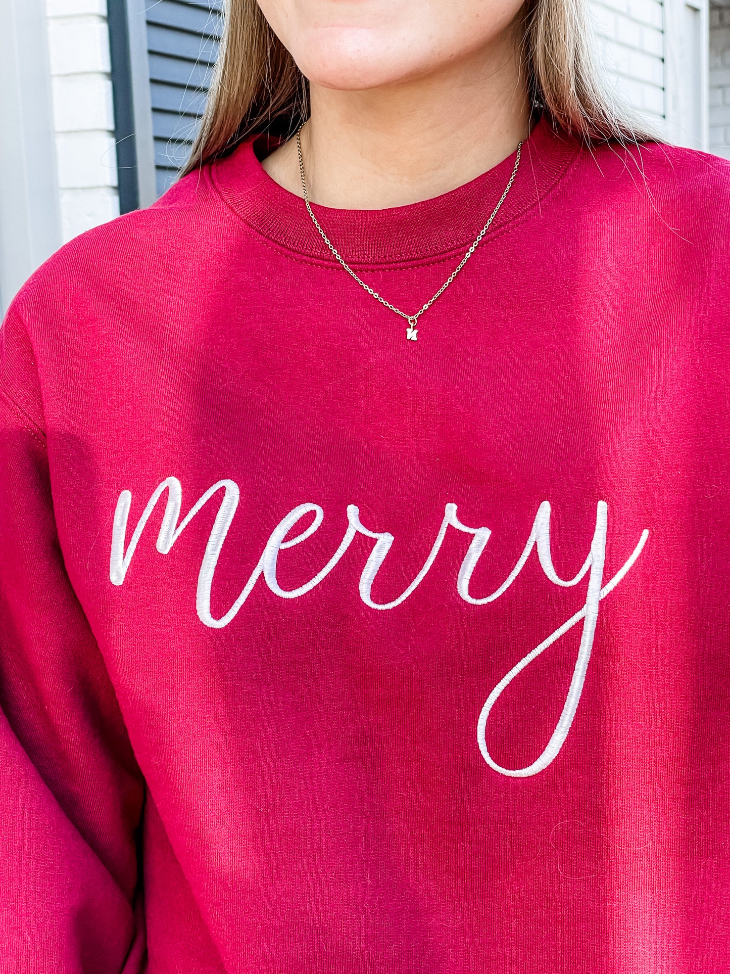 Merry Embroidered Crewneck Sweatshirt
