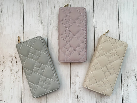 Quilted Zipper Wallets