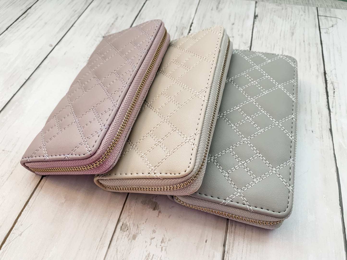 Quilted Zipper Wallets
