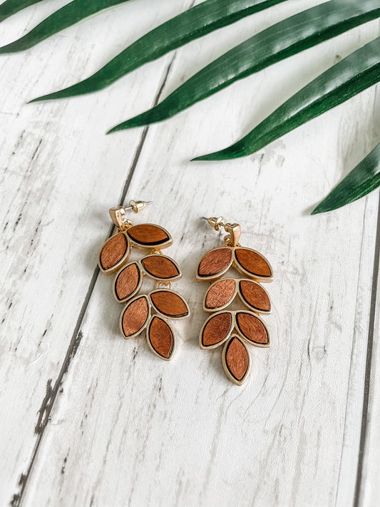 Floral Wooden Earrings